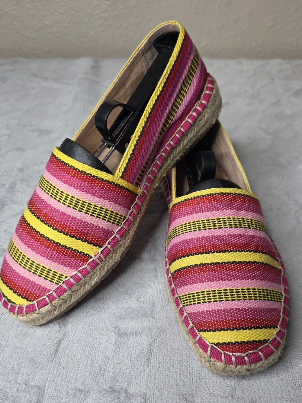 Chelsea & Violet Pink and Yellow Striped Espadrille Flats